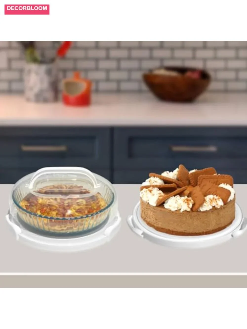 2 Pack Pie Containers with Lids, Handles, Insulated Bags, Non-Slip Heating Pads